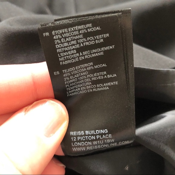 REISS Black Dress With Pockets Size 6 Party Date Cocktail Chic Sophisticated - Picture 10 of 14